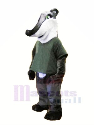 Gray Shirt Badger Mascot Costume Animal