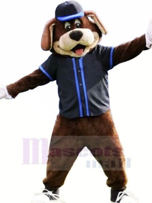 Black Hat Baseball Dog Mascot Costume Animal