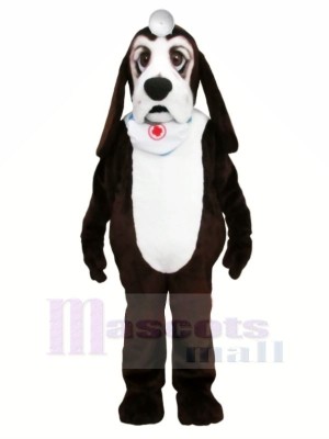 Basset Dog with White Scarf Mascot Costumes Animal