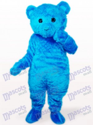 Blue Long Hair Bear Animal Mascot Costume