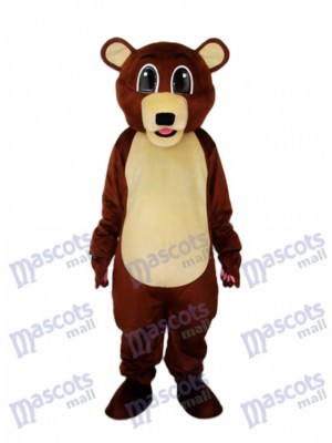 Big Eyes Brown Bear Mascot Adult Costume