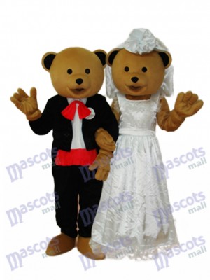 Wedding Bears Couple Mascot Adult Costume Animal 