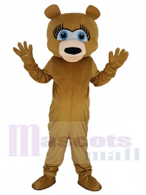 Long Eyelashes Bear Mascot Costume Animal
