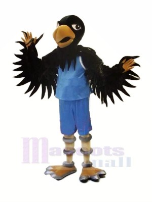 Black Hawk with Blue Suit Mascot Costumes Animal