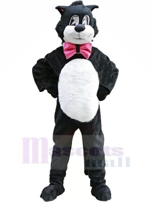 Black White Cartoon Cat Mascot Costumes Animal	