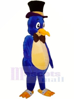 Blue Bird with Black Hat Mascot Costumes Animal	