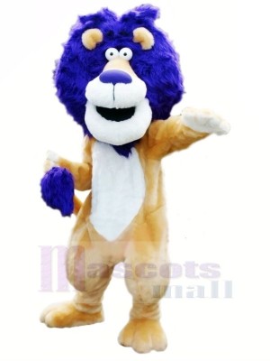 Lion with Blue Hair Mascot Costumes Animal