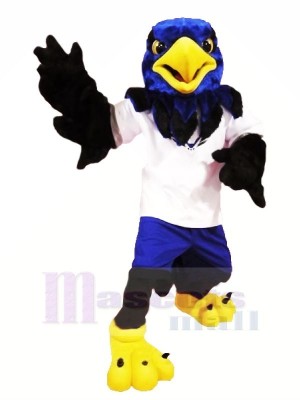 Blue Hawk with Black Wings Mascot Costumes Animal