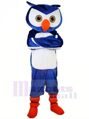 Blue Owl with Orange shoes Mascot Costumes Animal