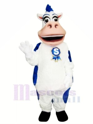 Blue and White Cow Mascot Costumes Animal