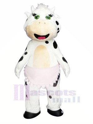 Cute White Cow Mascot Costumes Animal