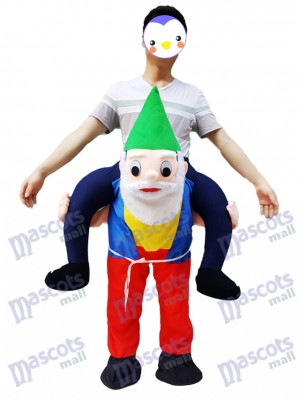 Back Shoulder Garden Gnome Carry Me Mascot Ride Costume Christmas Party Outfit