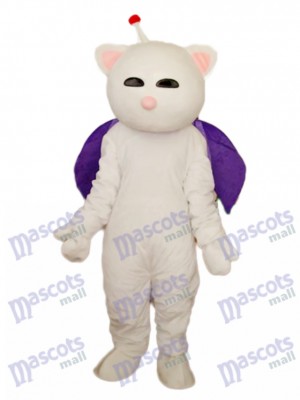 Pink Nose White Cat Mascot Adult Costume Animal  