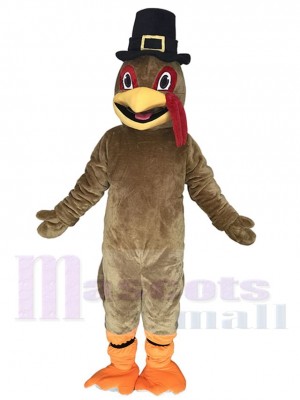 Light Brown Thanksgiving Turkey Mascot Costume with Hat Animal