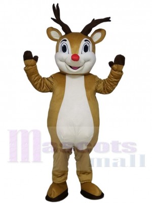 Red Nose Rudolph Reindeer Mascot Costume