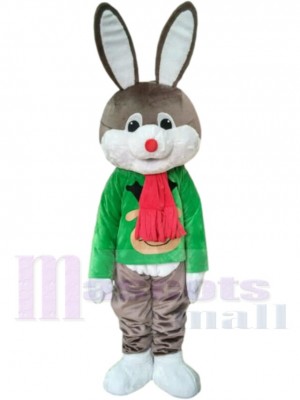 School Bunny Rabbit Mascot Costume Animal with Red Nose