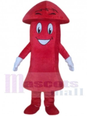Happy Red Mushroom Mascot Costume Cartoon