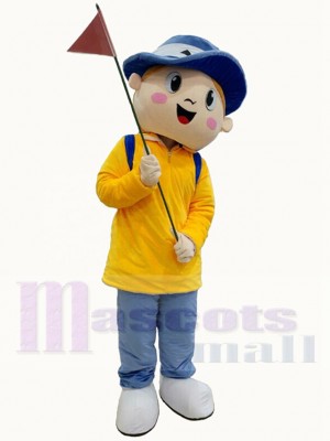 Cute Tour Guide Boy Mascot Costume People