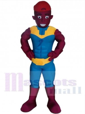 Purple Skin Muscle Man Mascot Costume People