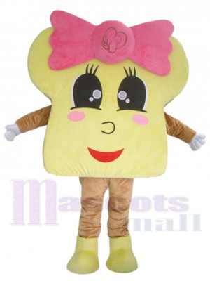 Cute Yellow Bread Mascot Costume Cartoon