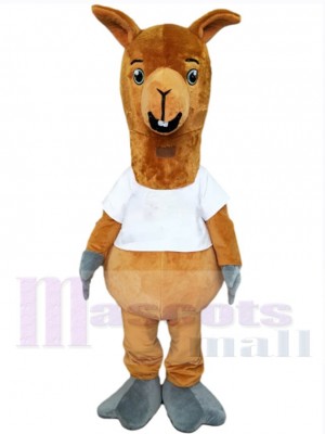 Brown Llama Camel Mascot Costume Animal