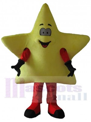 Yellow Star Mascot Costume Cartoon