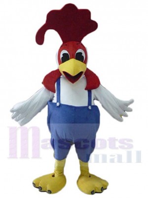 Big Red Crest White Chicken Mascot Costume Animal