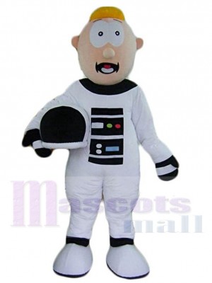 Astronaut in White Spacesuit Cosmonaut Mascot Costume People