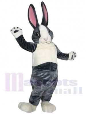 Grey and White Bunny Rabbit Mascot Costume Animal
