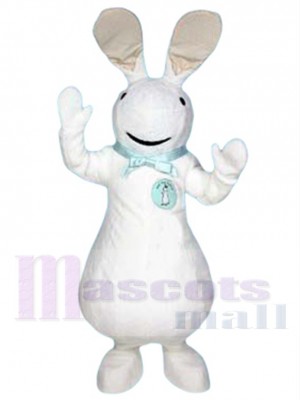 White Pat the Bunny Mascot Costume Cartoon