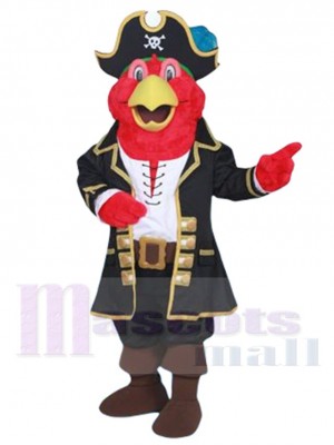 Pirate Parrot Mascot Costume Animal in Black Suit