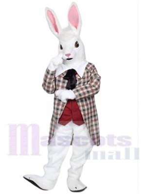 White Gentry Rabbit Mascot Costume Animal