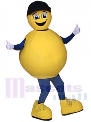 Yellow Lottery Lotto Ball Mascot Costume Cartoon