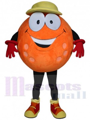 Orange Golf Ball Mascot Costume Cartoon