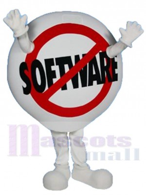 No Software Sign Mascot Costume Cartoon