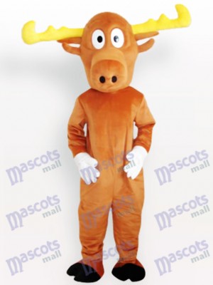 Yellow Reindeer Adult Mascot Costume