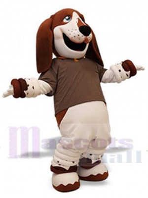 Brown and White Dog Mascot Costume For Adults Mascot Heads