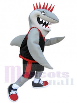 Fierce Shark Mascot Costume in Black Jersey Animal