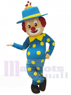 Cute Clown Mascot Costume in Blue Outfit People
