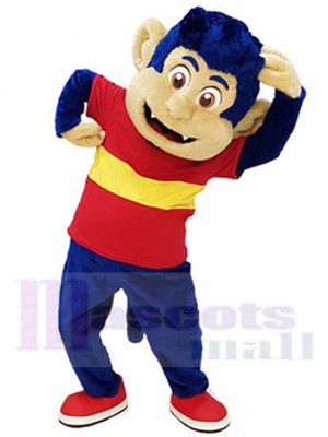 Happy Blue Monkey Mascot Costume Animal