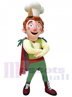 Smiling Pastry Chef Mascot Costume People