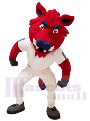 Robust Red Wild Boar Mascot Costume Animal