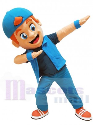 Sport Boy Mascot Costume in Blue Jersey People