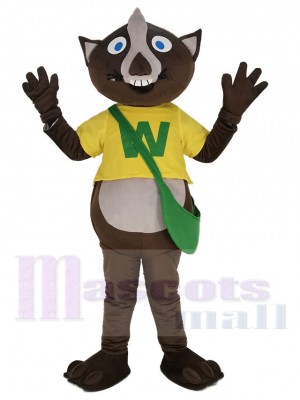 Wombat in Yellow T-shirt Mascot Costume