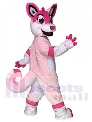 Pink Husky Dog Adult Mascot Costumes Fursuit Animal