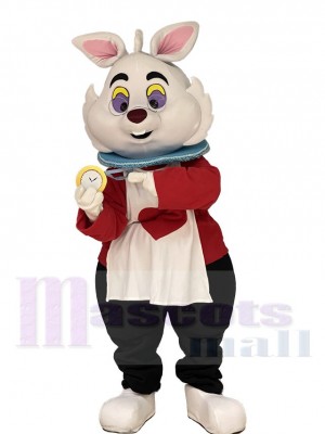 Friendly White Rabbit Mascot Costume Animal