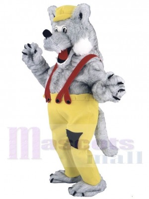 Gray Furry Wolf Mascot Costume Animal