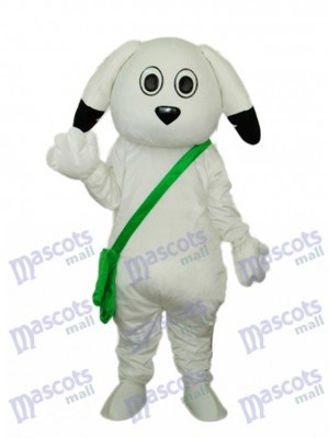 Green Bag White Dog Mascot Adult Costume Animal  
