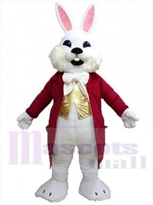 Easter Bunny Mascot Costume Animal in Red Tuxedo