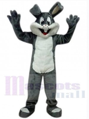 Easter Happy Gray Bunny Mascot Costume Animal